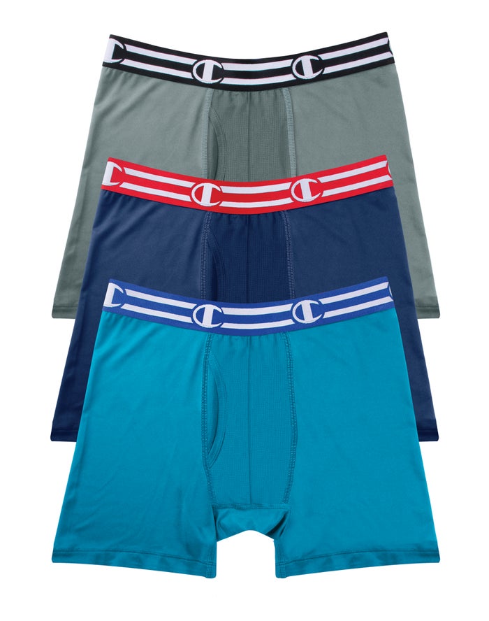 Champion Tech Performance 3-Pairs Onderbroek Heren - Blauw/Donkerblauw/Grijs - Belgie 9305TYDXG